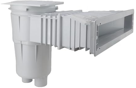 SIXRUN Skimmer de Pared de Piscina, Kit de Skimmer de Pared para Piscina sobre el Suelo Skimmer de Superficie de Piscina de Boca Ancha de PVC de 50 Cm para Accesorios de Limpieza de