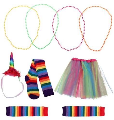 DEARMAMY 1satz Jahre Kostümset Mit Tutu Kleid Halsketten Handschuhen Stirnband Und Strümpfen Accessoires Für Jahre Mottopartys Und Karneval