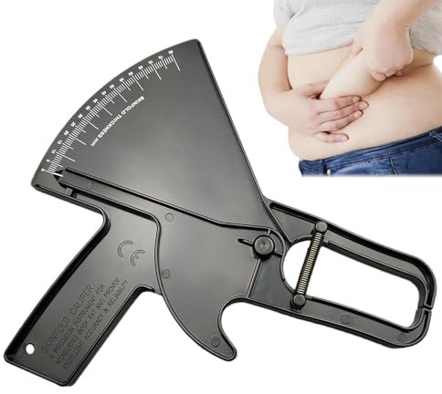 Zubehors Körperfettmessung, Hautfettmessung - Skinfold 0-88mm Körperfett-Messschieber,Doppelfeder-Handfettband, tragbares, genaues Messwerkzeug zur Überwachung des BMI
