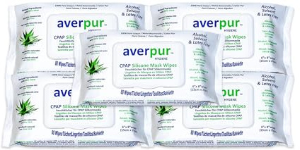 CPAP Reinigungstücher, Maxi Deal, 5 x 80 averpur™ Maskentücher mit Aloe Vera,100% reine Baumwolle