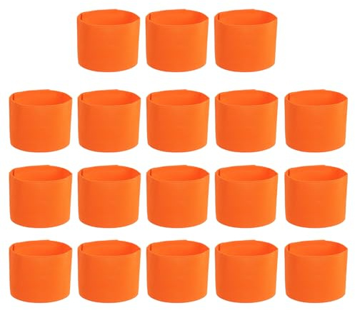 PATIKIL Brassard de Capitaine de Football, 18 pièces Brassards de Capitaine élastiques pour Le Football Brassards de Capitaine de Sport pour Jeunes et Adultes Équipe de Football Orange