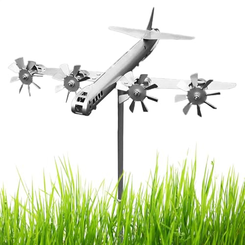 Veleta de metal para avión, veleta de metal para avión, elegante veleta para exteriores, indicador de viento resistente al óxido, paleta decorativa con temática aeronáutica para patio, patio o casa de