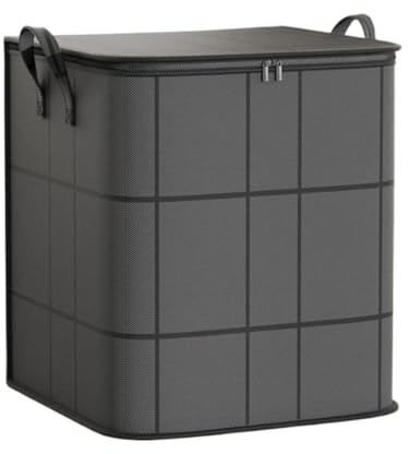 Borsa per trasloco con cerniera, 60 x 50 x 70 cm, contenitore impermeabile in tessuto non tessuto, con manico, borsa per riporre vestiti, trapunte, biancheria da letto, abbigliamento