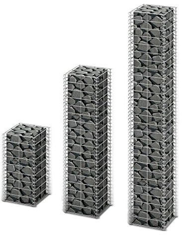 Juroupi Set Gabbioni 3 pz in Filo Zincato,Articoli di ferramenta,Barriere e recinzioni,Pannelli per recinzioni-141048