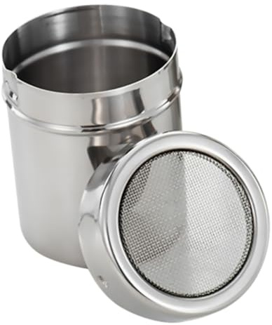 Healifty Stainless Steel Powder Dredger for Cocoa Coffee Baking Supply Material Spice Jar for Kitchen Food Storage Organisation