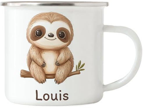 Kiddle-Design Kindertasse mit Namen Personalisiert, Personalisierte Tasse Kinder mit Elefant, Namenstasse Elefanttasse, Kinderbecher als Geschenk zur Geburt, Taufe Weihnachten - Tasse Weiß