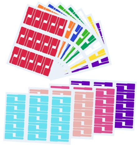 HEALSOPTHY 12 hojas Etiquetas Adhesivas para Cables de Electrónica Unidades Multicolores Resistentes al Agua Desgarro Organizador Práctico para Gestión de Cables Eléctricos Imprimibles y
