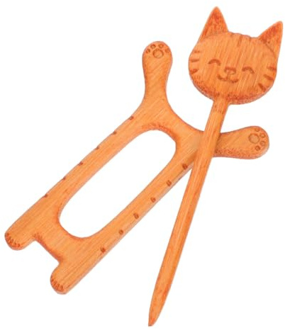 LRXIYODE Broche Chat Bois Motif Dessin Animé Pour Pull Foulard Col Cardigan Épingle à Châle Décorative