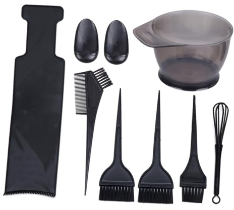 PRETYZOOM 8pcs Hair Coloring Kit with Dye Bowl Hair Dye Comb Large Highlighting Board and Brushes for Professional Salon at Home