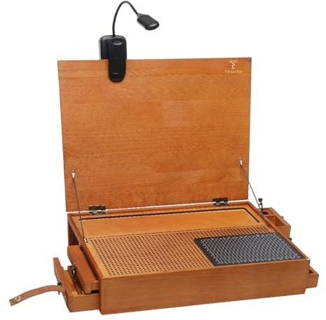 Fenteer Model Building Work Table with Light Portable Multifunctional Workbench Portable Workstation Workmate Bench Model Making Supplies Crafts Projects Station for DIY Lovers