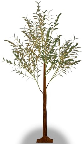 Suusolny 120cm LED Lichterbaum 180 LEDs Innen und Außen Weihnachtsdeko Künstlicher Olivenbaum Leuchtbaum Lichterbaum Lichterzweige Baum Dekobaum Lichterdeko für Büro Wohnzimmer - Warmweiß Licht