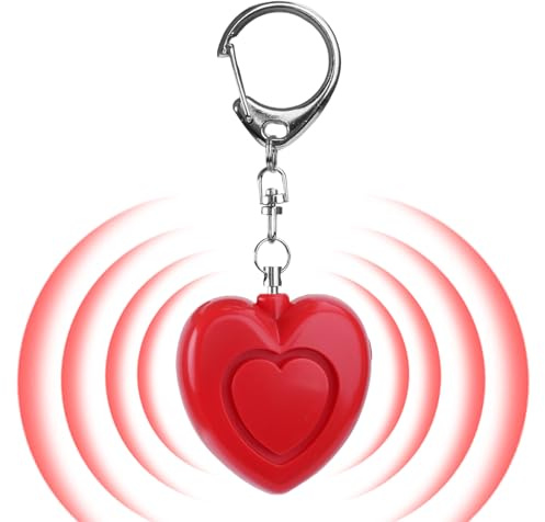 Ratpzou Llavero De Alarma,125dB Alertas En Forma De Corazón | Protección De Alarma Segura con Llavero De Luz - para Niñas Mujeres Niños Ancianos Aparcamiento Caminando Solo Viajar