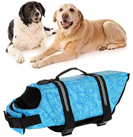 Yinhing Giubbotto di Salvataggio per Animali Domestici, in Rete Traspirante Riflettente, Salvagente Portatile per Cani, per Canottaggio, Nuoto e attività in Spiaggia, Colore Giallo Brillante per il