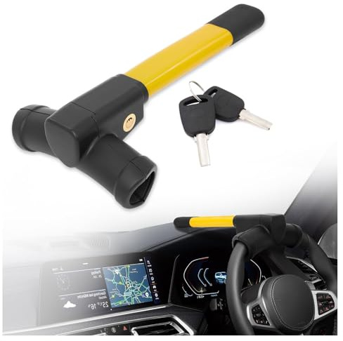 WEQTYSAB Blocca Sterzo Automobile, per Jeep Renegade 2014-2024 Doppio Dispositivo Antifurto per Auto Blocca Volante Auto Alta visibilità Bloccasterzo