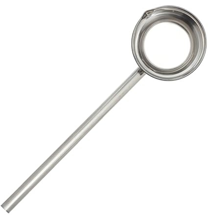 HOMSFOU Cuchara de Agua de Cocina de Acero Inoxidable Mango Largo de 35 Cm, Pala para Regar Jardín y Lavar Verduras, Cucharón Grande Multifuncional para Uso Doméstico y Profesional
