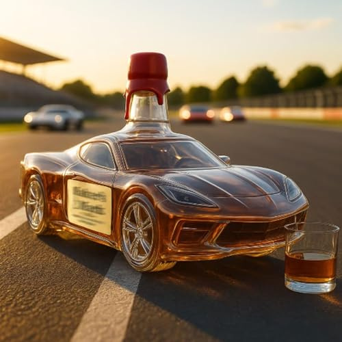 Decanter per whisky in vetro, 300 ml, scultura 3D a forma di auto sportiva, regalo creativo a tema auto