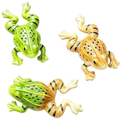 Flytande grodfigurer, 3-delad harts djur dekorationsset, dammdekor tillbehör för , trädgård, utomhusuteplats, gräsmatta, trädgård, fontän, hållbara vattentäta ornament för - och