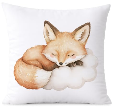 GRAZDesign Kissen zur Geburt, Fuchs auf Wolke 40x40cm | Kinderkissen
