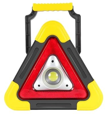 ISSRDFEQ Señal de Emergencia triángulo Luces Triangulares solares 2 en 1, triángulos de Advertencia para Coche, triángulo Seguridad portátil con luz 4 Modos(S)