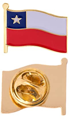 Pin de solapa con bandera de Chile esmaltado hecho de metal Souvenir sombrero hombre mujer patriótico chileno (bandera de fútbol Pin de solapa)