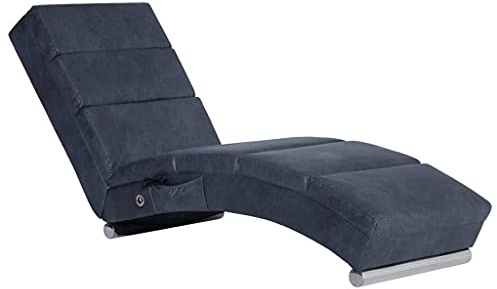 vidaXL Massage Chaiselongue Grau Wildleder-Optik