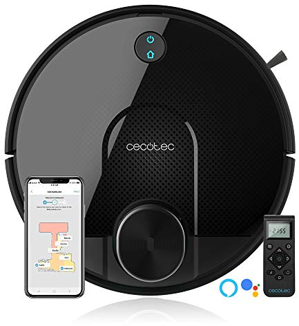 Cecotec Robot Aspirador y Friegasuelos Conga Serie 3690 Absolute. 2700 Pa, Gestión y Edición de Habitaciones, App con hasta 5 Mapas, Aspira, Barre, Friega y Pasa la Mopa, Alexa y Google Home