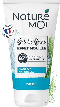 Naturé Moi - Gel styling effetto bagnato - non grasso, non appiccicoso - Tenuta 12 ore - Tutti i tipi di capelli - 97% di origine naturale - Orzo biologico - 150 ml - Tubo Riciclato - Made in France