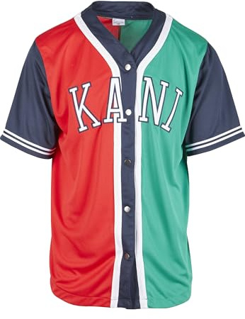 Karl Kani Herren KKMQ12148RED College Block Baseball Shirt red/Green/Navy red, XL