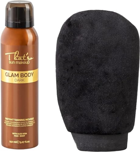 That'so Kit - Glam Body Mousse Autoabbronzante + Guanto Applicativo Professionale - Per Ottenere Un'Abbronzatura Rapida E Intensa - Colorazione Naturale E Duratura - 150 ml