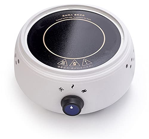 Electric Infrared Burner, Small Tea Stove Induction Cooker, Ceramic Glass Hot Plate, for Dorm Office Home Camp, Compatible W/All Teapot (Color : White)