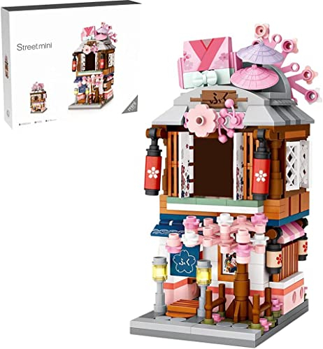linlinfa Modular Haus Bausteine, Japanisches Kimono-Shop, Modular Building, 418 Teile Klemmbausteine Kompatibel mit