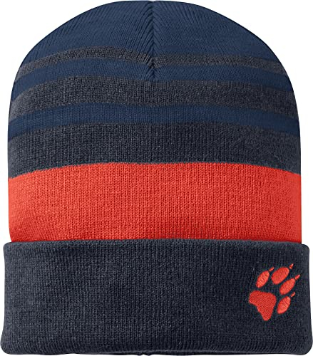 Jack Wolfskin Unisex Kinder Stripy Knit Mütze für kaltes Wetter, Nachtblau (Night Blue), M