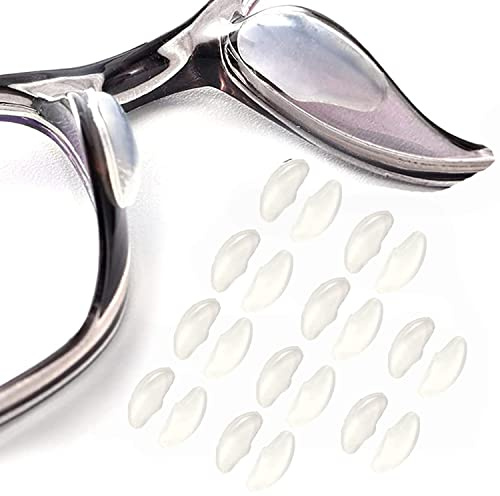 OPUGIT Brillen-Nasenpads, selbstklebende weiche Silikon-Luftkammer, Komfortable Airbag-Nasenpads für Brillen, Sonnenbrillen, 2 mm, 10 Paar, transparent