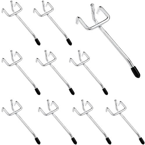 TiciKim 20 Ganci per Pannelli Forati, Ganci Metallo Pegboard per Espositori a Muro e Scaffalature da Negozio, 10cm