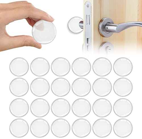 Vicloon Butoir de Porte Autocollant,24PCS Butée de Poignée de Porte Murale Butoirs de Porte en Silicone Adhésives avec Adhésif Puissant Stop Porte pour Portes de Placard,Cuisine,Bureau