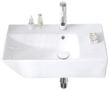 Standwaschbecken Badezimmerwaschbecken Keramikbecken Waschtisch Wandmontiertes Waschbecken Kleines Café-Waschbecken Leicht zu reinigendes Geschenk