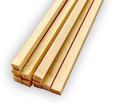 Holzstäbchen vierkant 400x5x5 mm Zuckerwattestäbe Spieße Stäbchen für Basteln und Haushalt (100 Stück)