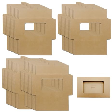 ONEBO 40 Stück Postkarten Hüllen,Briefumschläge Kraftpapier Umschläge,Fotohüllen Prospekthülle,Umschläge mit Fenster,für Kunstwerke, Postkartenaufbewahrung, alte Postkarten