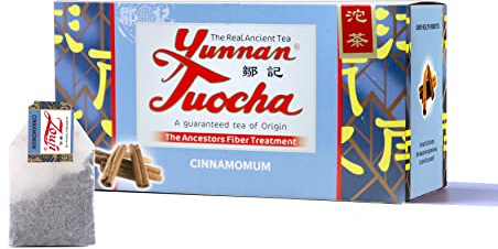 Yunnan Tuocha Zouji-Té Tuocha con Canela-Bio-Relajante y Calmante-20 Bolsitas-40g-Origen Garantizado de Yunnan