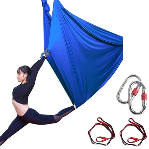 Aerial Yoga Hängematte Set, Aerial Yogatuch Swing Air Fliegen, Yoga-Schaukel Hammock Swing 1000 kg Max. Tragfähigkeit Yogatuch Zum Aufhängen Stahlkarabiner, Anti-Gravity-Übungen