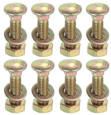 uxcell M8 x 30mm Carriage Bolt Kit, 8 Set Round Head Square Neck Screws, Carriage Bolts Screws Set Includes Washers and Nuts - Carbon Steel Zinc Plated for Fastening Accessories
