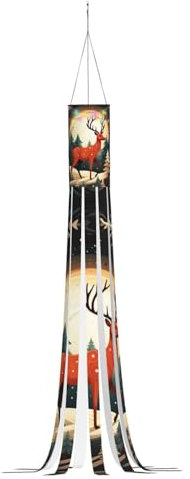 Frohe Weihnachten Hirsch Druck Geisterhaft Halloween Windsack Freundlich Hängende Geist Dekorationen Windsack Outdoor