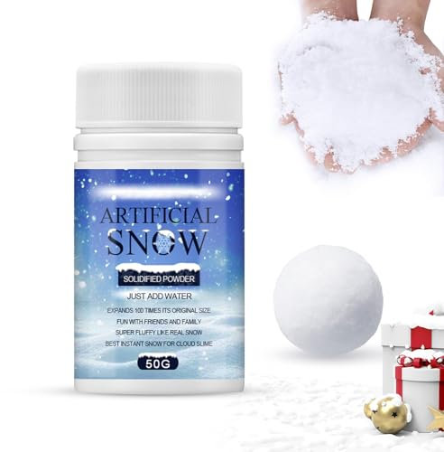 HASAIKA® Kristall-Schnee, Dekoschnee-Paste, glimmernde dekorative Schneepaste zum Basteln für frostig glitzernde Schneeeffekte, 50 g
