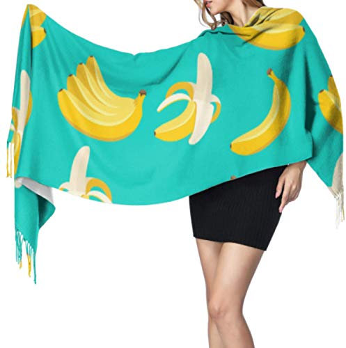 Zdlwaisw Farbenfroher Sommerschal mit hellen Früchten, leicht, Reiseschal, Mädchen, Kaschmirschal, 196 x 68 cm, groß, weich, Pashmina, extra warm, Siehe Abbildung, One size