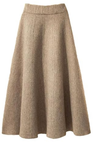 Bollrllr Damen Strickset, locker, reduzierendes Alter, Pullover, hohe Taille, schmaler halber Rock, zweiteiliges Set, Kaffee-Rock, 3XL