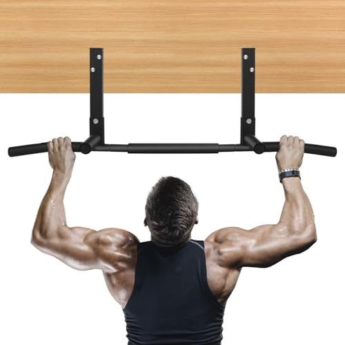 Barre di trazione, montaggio a parete, per palestra domestica, supporto da allenamento multifunzione in acciaio inossidabile (nero profondo)