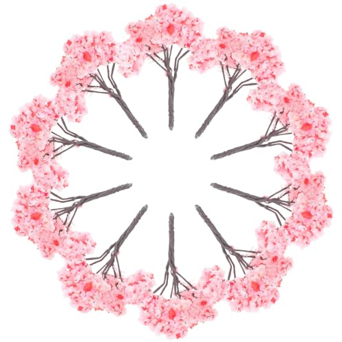 Alipis Modèle de cerisier en fleurs miniature 10,16 x 10,16 x 6,16 cm avec tronc réaliste et fleurs délicates pour modélisme, aménagement paysager et décoration de diorama