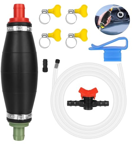 Libershine Bomba de Agua Manual, Bomba Manual de Combustible, Bomba de Sifón con 2 M Mangueras, para Gasolina, Aceite, Agua, Diesel, Bomba Transferencia Universal