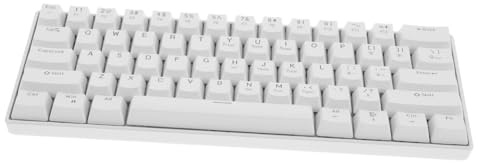 BRIGHTFUFU Clavier Mécanique Filaire 61 Touches Blanc en Abs pour PC | Clavier Blanc Mecanique, Rétroéclairage Rgb, Usage Jeu et Travail, Retour Tactile Solide