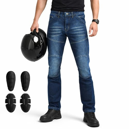 Vaster Moto Jean de Moto pour Homme avec Protection en Armure Kevlar, approuvé CE en 17092-3:2020
